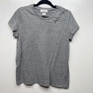 Braeve Girls Heathered Gray Short Sleeve T-Shirt Size L (12-14)